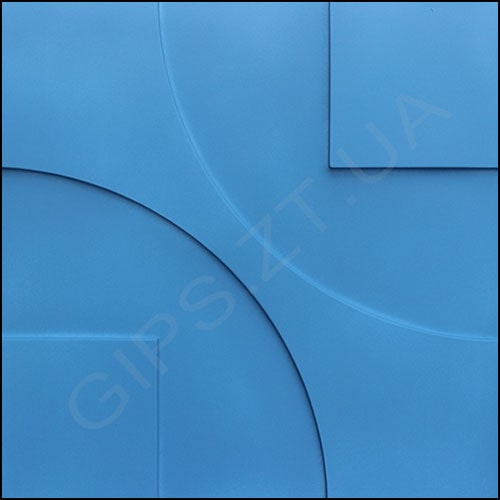 настренная гипсовая 3д панель (3д плитка) ТЕХНО, ОКРАШЕНА в синий цвет размерами 50 на 50 см. Купить по низкой цене от производителя