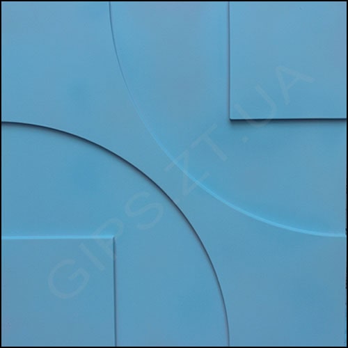 настренная гипсовая 3д панель (3д плитка) ТЕХНО, ОКРАШЕНА в синий цвет размерами 50 на 50 см. Купить по низкой цене от производителя