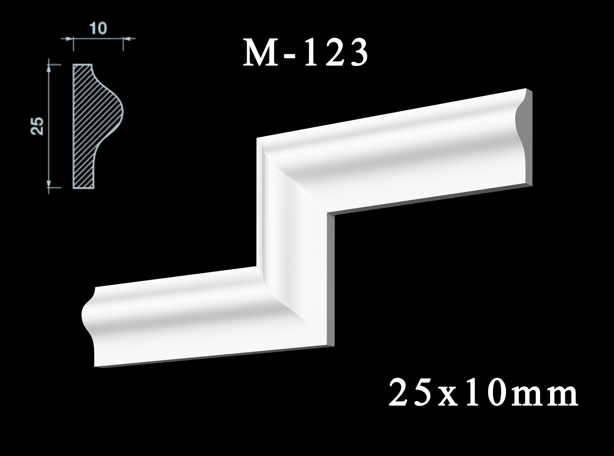 молдинг M_123_25Hx10mm_3D